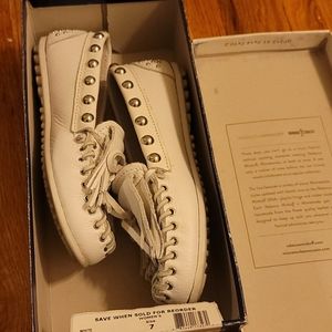 White leather minnetonka by rebcecca minkoff